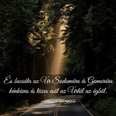 Picture 03 - 1 Mózes 19:24 KAR - És bocsáta az Úr Sodomára és Gomorára - Bible Verse Picture
