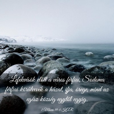Picture 03 - 1 Mózes 19:4 KAR - Lefekvésök elõtt a város férfiai, Sodoma - Bible Verse Picture