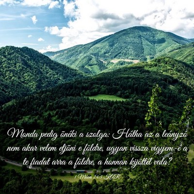 Picture 03 - 1 Mózes 24:5 KAR - Monda pedig õnéki a szolga: Hátha az a - Bible Verse Picture