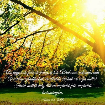Picture 03 - 1 Mózes 25:6 KAR - Az ágyasok fiainak pedig, a kik Ábraháméi - Bible Verse Picture