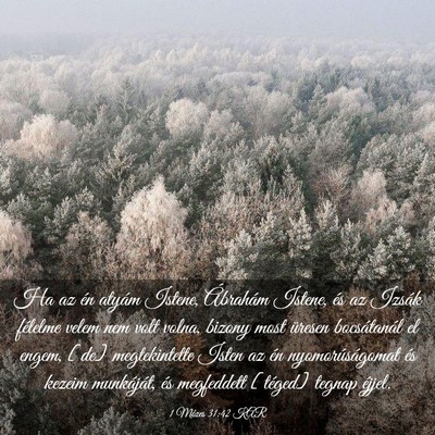 Picture 03 - 1 Mózes 31:42 KAR - Ha az én atyám Istene, Ábrahám Istene, és az - Bible Verse Picture