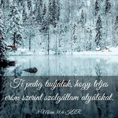Picture 03 - 1 Mózes 31:6 KAR - Ti pedig tudjátok, hogy teljes erõm szerint - Bible Verse Picture
