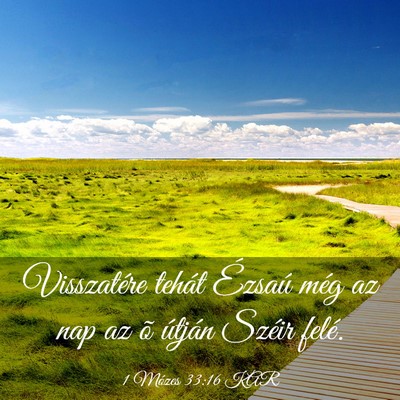 Picture 03 - 1 Mózes 33:16 KAR - Visszatére tehát Ézsaú még az nap az õ - Bible Verse Picture