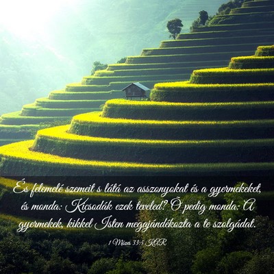 Picture 03 - 1 Mózes 33:5 KAR - És felemelé szemeit s látá az asszonyokat és - Bible Verse Picture
