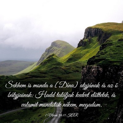 Picture 03 - 1 Mózes 34:11 KAR - Sekhem is monda a [Dína] atyjának és az õ - Bible Verse Picture