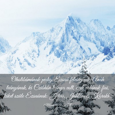 Picture 03 - 1 Mózes 36:14 KAR - Oholibámának pedig, Ézsaú feleségének, - Bible Verse Picture