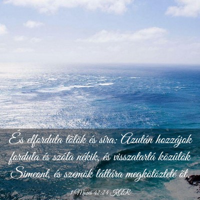 Picture 03 - 1 Mózes 42:24 KAR - És elfordula tõlök és síra: Azután - Bible Verse Picture