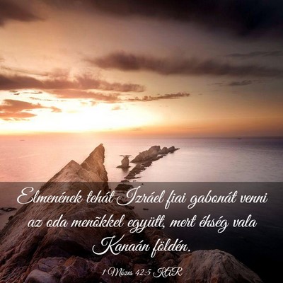 Picture 03 - 1 Mózes 42:5 KAR - Elmenének tehát Izráel fiai gabonát venni az - Bible Verse Picture