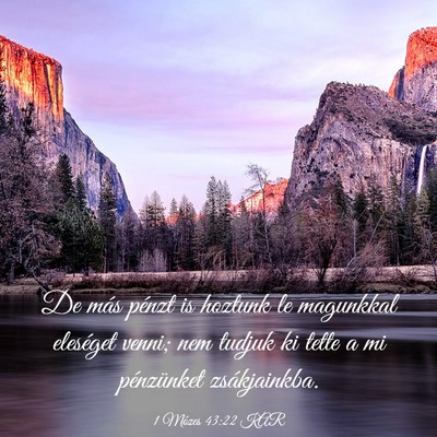 Picture 03 - 1 Mózes 43:22 KAR - De más pénzt is hoztunk le magunkkal eleséget - Bible Verse Picture