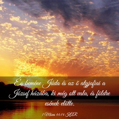 Picture 03 - 1 Mózes 44:14 KAR - És beméne Júda és az õ atyjafiai a József - Bible Verse Picture