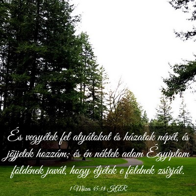 Picture 03 - 1 Mózes 45:18 KAR - És vegyétek fel atyátokat és házatok - Bible Verse Picture