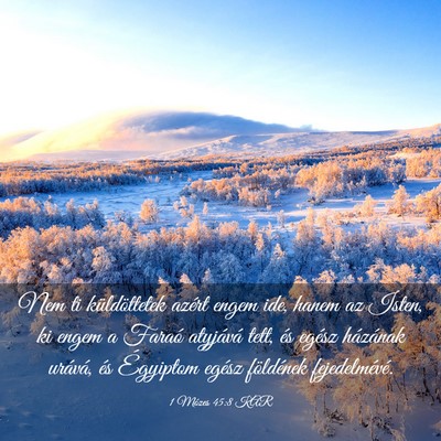 Picture 03 - 1 Mózes 45:8 KAR - Nem ti küldöttetek azért engem ide, hanem az - Bible Verse Picture