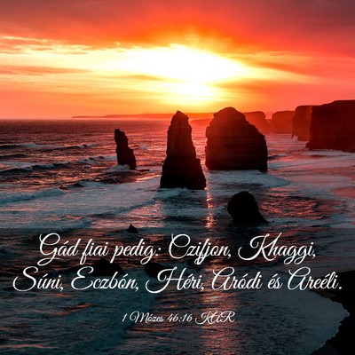 Picture 03 - 1 Mózes 46:16 KAR - Gád fiai pedig: Czifjon, Khaggi, Súni, Eczbón, - Bible Verse Picture