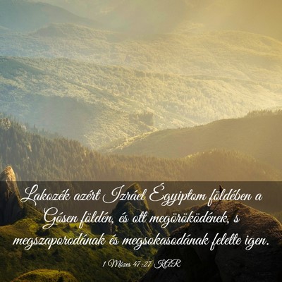 Picture 03 - 1 Mózes 47:27 KAR - Lakozék azért Izráel Égyiptom földében a - Bible Verse Picture