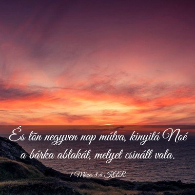 Picture 03 - 1 Mózes 8:6 KAR - És lõn negyven nap múlva, kinyitá Noé a - Bible Verse Picture