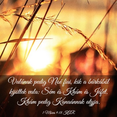 Picture 03 - 1 Mózes 9:18 KAR - Valának pedig Noé fiai, kik a bárkából - Bible Verse Picture