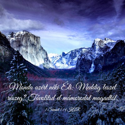 Picture 03 - 1 Sámuel 1:14 KAR - Monda azért néki Éli: Meddig leszel részeg? - Bible Verse Picture