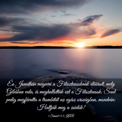 Picture 03 - 1 Sámuel 13:3 KAR - És Jonathán megveré a Filiszteusoknak - Bible Verse Picture