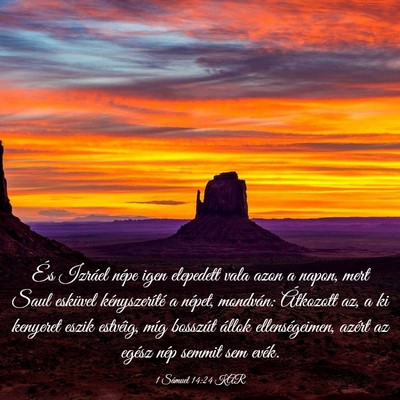 Picture 03 - 1 Sámuel 14:24 KAR - És Izráel népe igen elepedett vala azon a - Bible Verse Picture