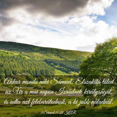 Picture 03 - 1 Sámuel 15:28 KAR - Akkor monda néki Sámuel: Elszakítá tõled az - Bible Verse Picture