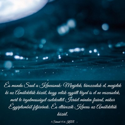 Picture 03 - 1 Sámuel 15:6 KAR - És monda Saul a Kéneusnak: Menjetek, - Bible Verse Picture