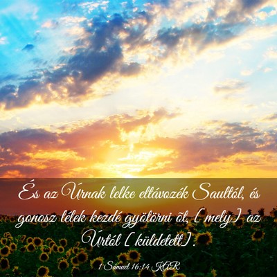 Picture 03 - 1 Sámuel 16:14 KAR - És az Úrnak lelke eltávozék Saultól, és - Bible Verse Picture