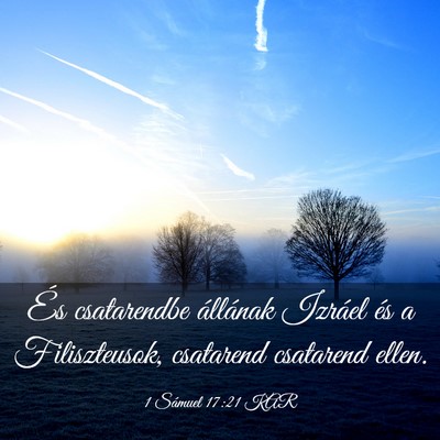 Picture 03 - 1 Sámuel 17:21 KAR - És csatarendbe állának Izráel és a - Bible Verse Picture