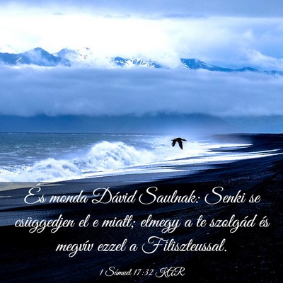Picture 03 - 1 Sámuel 17:32 KAR - És monda Dávid Saulnak: Senki se csüggedjen el - Bible Verse Picture