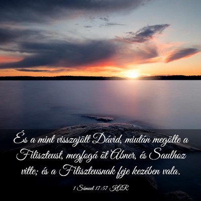 Picture 03 - 1 Sámuel 17:57 KAR - És a mint visszajött Dávid, miután megölte a - Bible Verse Picture