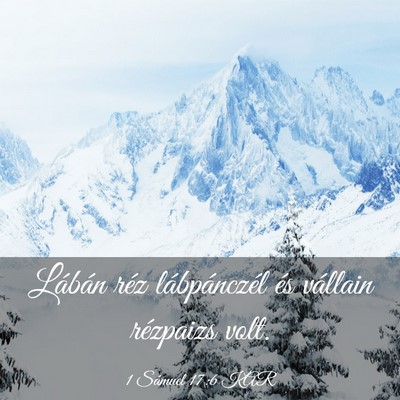 Picture 03 - 1 Sámuel 17:6 KAR - Lábán réz lábpánczél és vállain rézpaizs - Bible Verse Picture