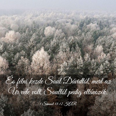 Picture 03 - 1 Sámuel 18:12 KAR - És félni kezde Saul Dávidtól, mert az Úr - Bible Verse Picture