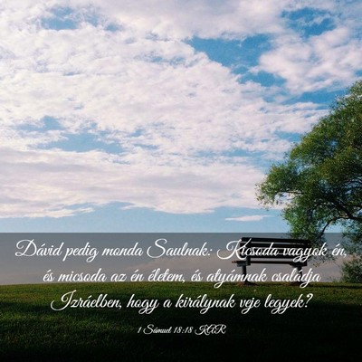 Picture 03 - 1 Sámuel 18:18 KAR - Dávid pedig monda Saulnak: Kicsoda vagyok én, - Bible Verse Picture