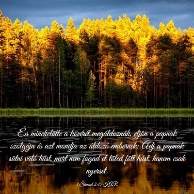 Picture 03 - 1 Sámuel 2:15 KAR - És minekelõtte a kövérét megáldoznák, - Bible Verse Picture