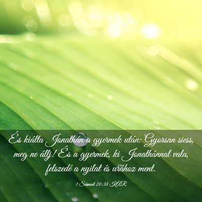 Picture 03 - 1 Sámuel 20:38 KAR - És kiálta Jonathán a gyermek után: Gyorsan - Bible Verse Picture