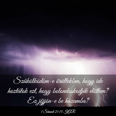 Picture 03 - 1 Sámuel 21:15 KAR - Szûkölködöm-e õrültekben, hogy ide - Bible Verse Picture
