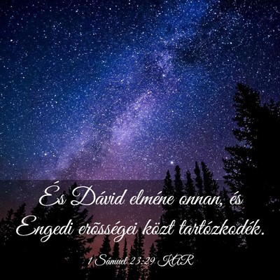 Picture 03 - 1 Sámuel 23:29 KAR - És Dávid elméne onnan, és Engedi erõsségei - Bible Verse Picture