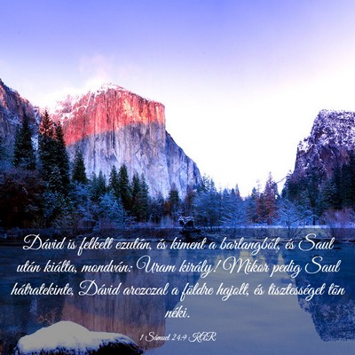 Picture 03 - 1 Sámuel 24:9 KAR - Dávid is felkelt ezután, és kiment a - Bible Verse Picture