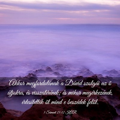Picture 03 - 1 Sámuel 25:12 KAR - Akkor megfordulának a Dávid szolgái az õ - Bible Verse Picture