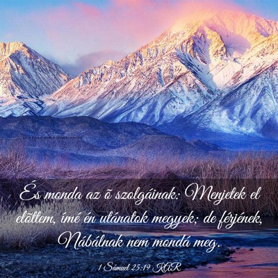 Picture 03 - 1 Sámuel 25:19 KAR - És monda az õ szolgáinak: Menjetek el - Bible Verse Picture