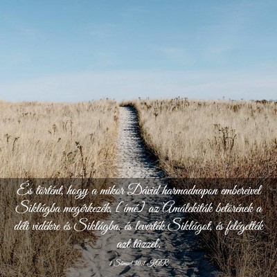 Picture 03 - 1 Sámuel 30:1 KAR - És történt, hogy a mikor Dávid harmadnapon - Bible Verse Picture
