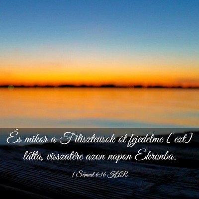 Picture 03 - 1 Sámuel 6:16 KAR - És mikor a Filiszteusok öt fejedelme [ezt] - Bible Verse Picture