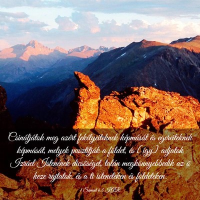 Picture 03 - 1 Sámuel 6:5 KAR - Csináljátok meg azért fekélyeiteknek - Bible Verse Picture