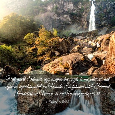 Picture 03 - 1 Sámuel 7:9 KAR - Vett azért Sámuel egy szopós bárányt, és - Bible Verse Picture