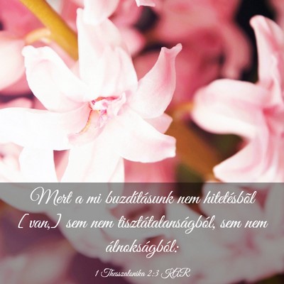 Picture 03 - 1 Thesszalonika 2:3 KAR - Mert a mi buzdításunk nem hitetésbõl [van,] - Bible Verse Picture