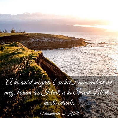 Picture 03 - 1 Thesszalonika 4:8 KAR - A ki azért megveti [ezeket,] nem embert vet meg, - Bible Verse Picture