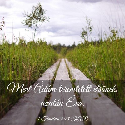 Picture 03 - 1 Timóteus 2:13 KAR - Mert Ádám teremtetett elsõnek, azután - Bible Verse Picture