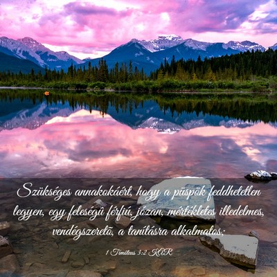 Picture 03 - 1 Timóteus 3:2 KAR - Szükséges annakokáért, hogy a püspök - Bible Verse Picture