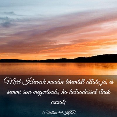 Picture 03 - 1 Timóteus 4:4 KAR - Mert Istennek minden teremtett állata jó, és - Bible Verse Picture
