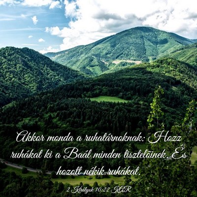 Picture 03 - 2 Királyok 10:22 KAR - Akkor monda a ruhatárnoknak: Hozz ruhákat ki a - Bible Verse Picture