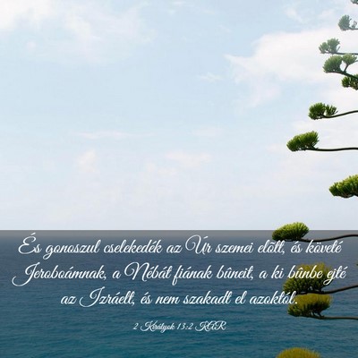 Picture 03 - 2 Királyok 13:2 KAR - És gonoszul cselekedék az Úr szemei elõtt, - Bible Verse Picture